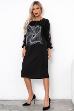 Платье в стиле Спорт-шик (черный) Р11-1228 Nikol