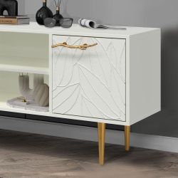 Тумба под ТВ Арт Колор leaves 155см Стайл Голд Белый опал