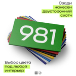 Номер на дверь 981, табличка на дверь для офиса, квартиры, кабинета, аудитории, склада, зеленая 120х70 мм, Айдентика Технолоджи
