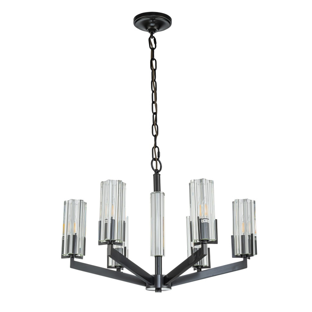 Подвесная люстра Belfast Malone 6035-6 BL CL Черный / Стекло