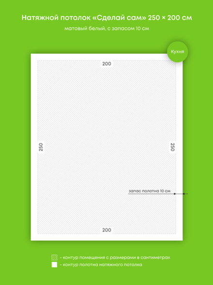 Матовый натяжной потолок 5 м2