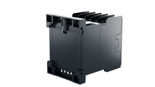 Миниконтактор Prompower PLP1K1210BD серии Pulse, ток 12А, 3 полюса, доп контакт 1НО, катушка 24DC