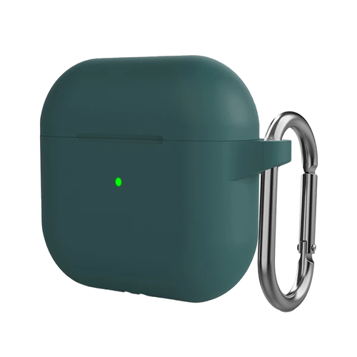 Чехол для наушников Apple AirPods 4, Dark Green (Темно-зеленый), с карабином