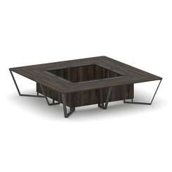 Steel Meet Стол переговорный квадратный KM-PR.B.SP-16K Дуб Мали/Графит Глянец/Металл Антрацит 3200*3