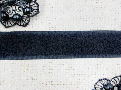 Велкро/липучка петля на клеевой основе, ш. 2 см, чёрный