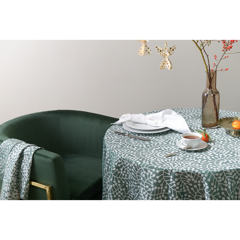 Скатерть 180x260 Tkano Scandinavian touch Спелая смородина зеленая