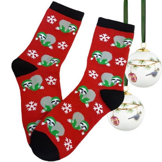 Носки "Рождество трудоголика", р-р 36-40 (красный, черный)