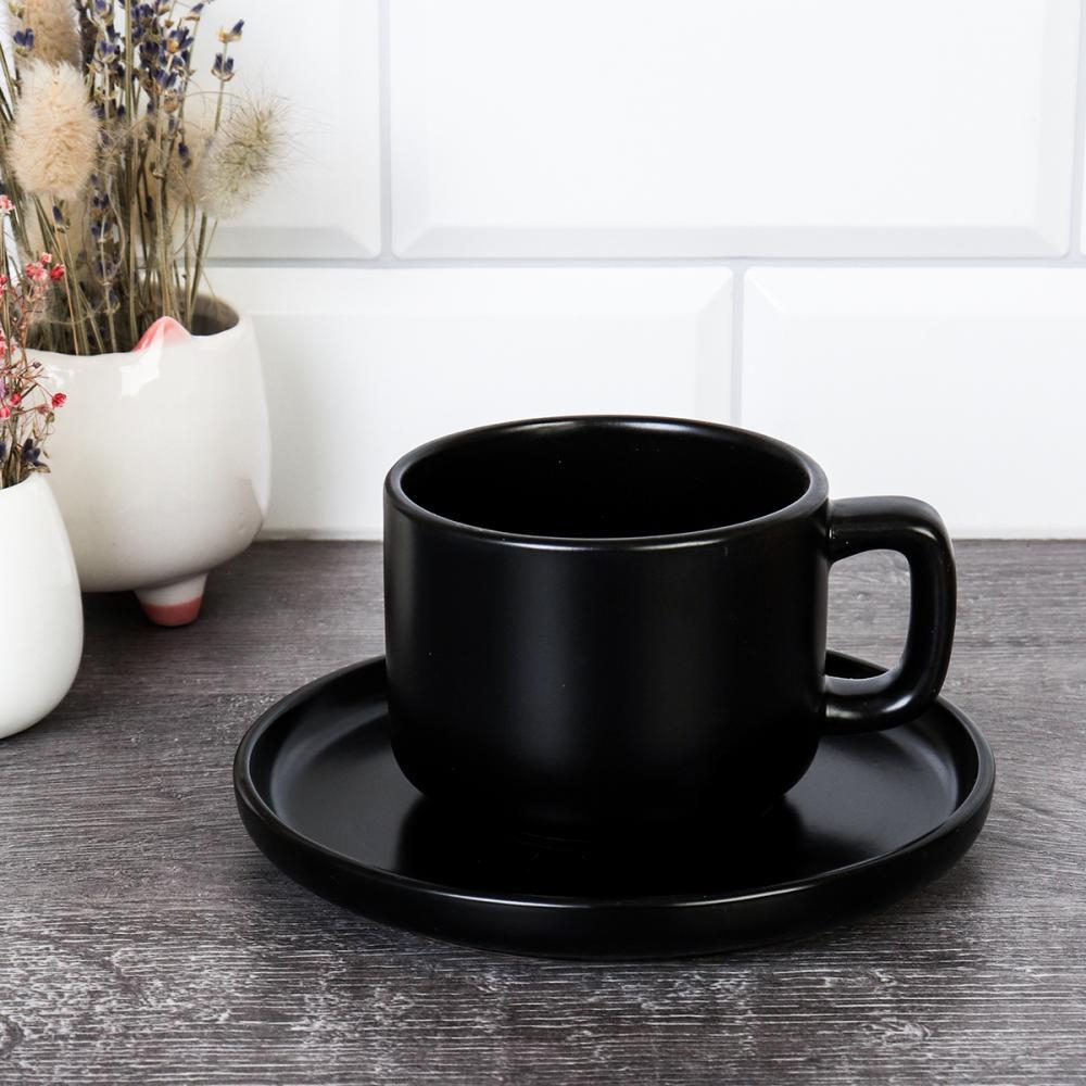 Чайная пара 300 мл black / 3404B 2pcs /3500 /уп 6/