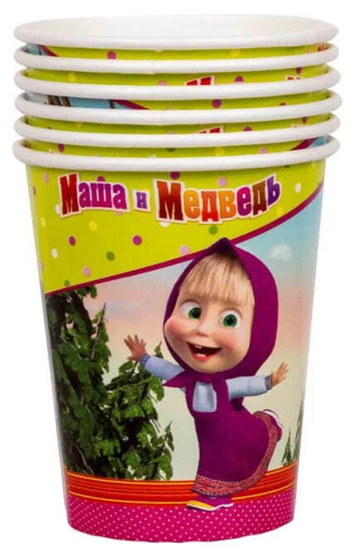 Стакан "Маша и Медведь" 250 мл, 6 шт