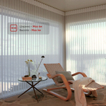 Вертикальные тюлевые жалюзи "Вальс" с карнизом Стандарт без декоративной планки, ткань коллекции Шуберт, цвет 9518 серый уголь