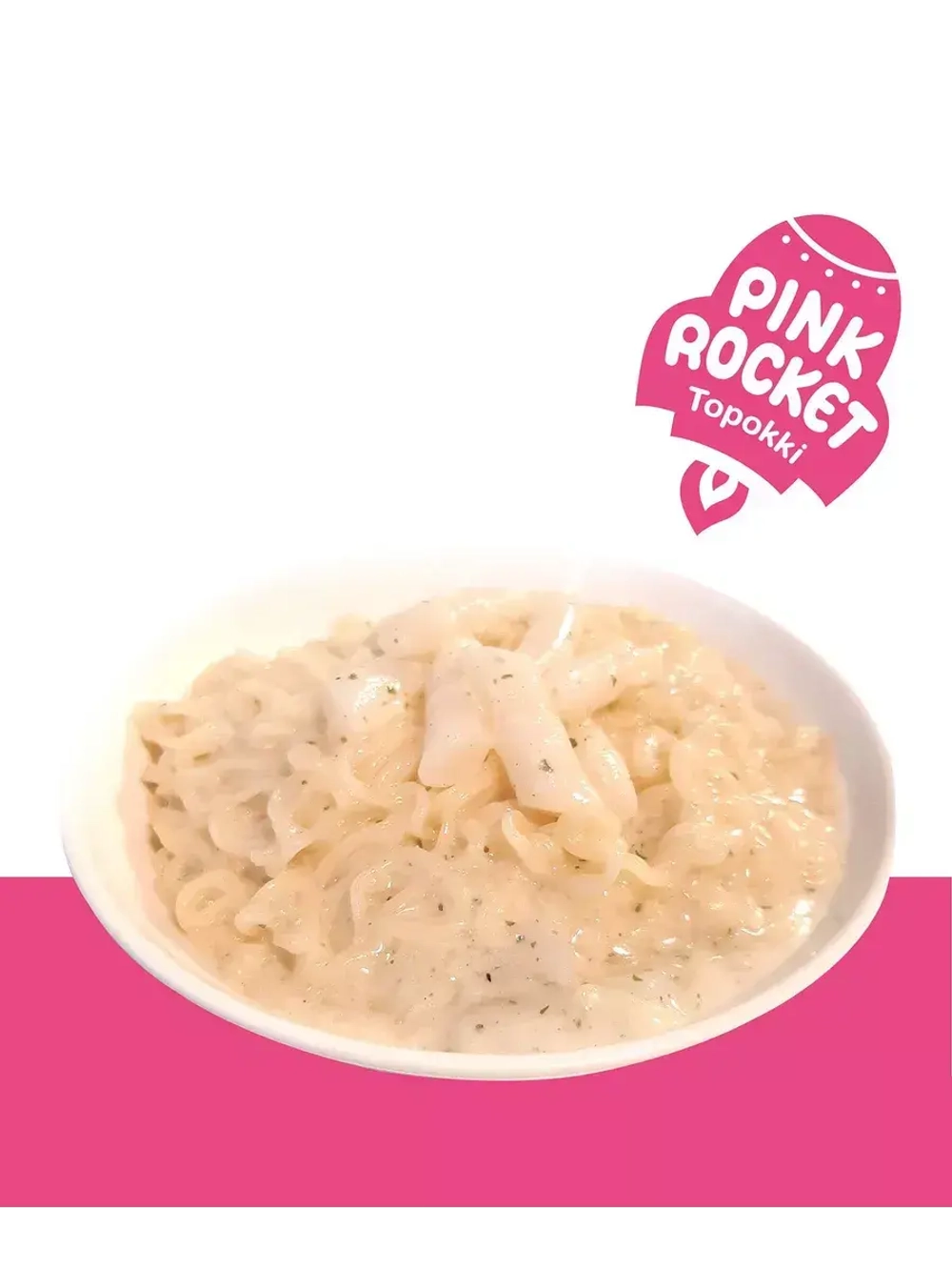 Рапокки Pink Rocket токпокки с лапшой со вкусом Карбонара 155 г
