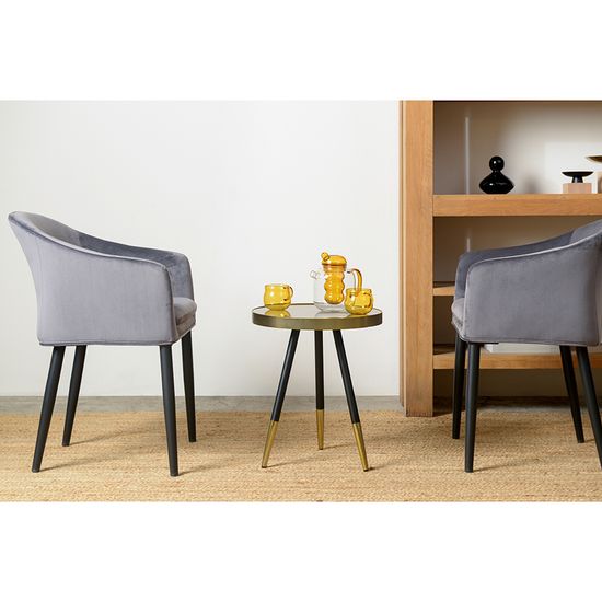 Столик hedda, D40 см, черный/матовое золото