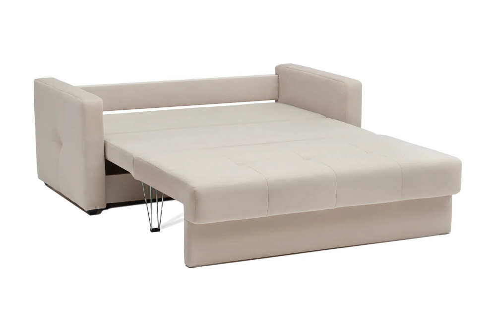 Диван Отто, шагающая еврокнижка, велюр, бежевый