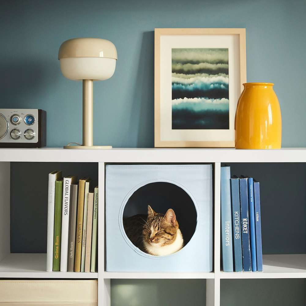 IKEA UTSÅDD  (ИКЕА УТСÅДД)  -  Домик для кошки, серо-голубой, 33x38x33 см