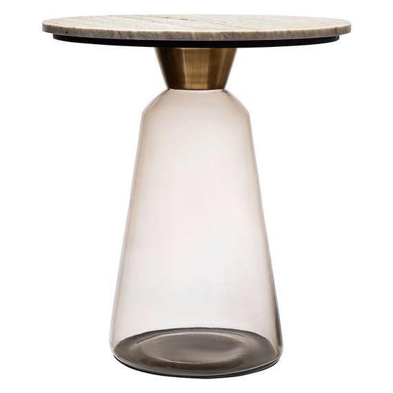 Журнальный столик Odd, Ø50х54 см, бежевый мрамор