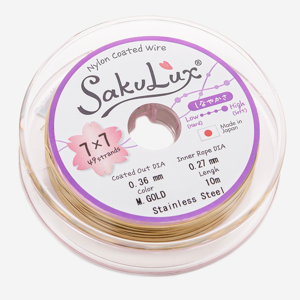 049-з Трос ювелирный японский FLEXY 49 струн, 0,35 мм, золото, 1м