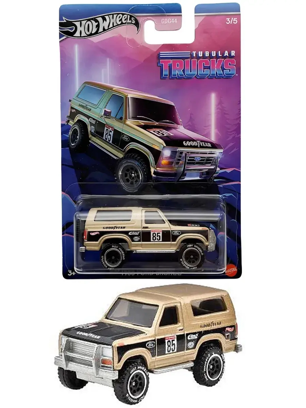 Машинка Хот Вилс Tubular Trucks 1985 Ford Bronco GDG44 HRR97
