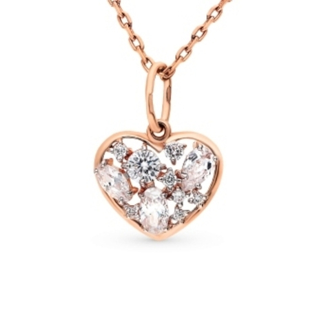 Подвеска Сердце из золота с фианитами
