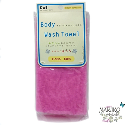 Мочалка для тела с плотным плетением KAI средней жёсткости, 30смх100см.