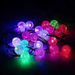 Светодиодная новогодняя гирлянда ЭРА ENIN - 25BG нить Шарики диаметр 25 мм 2 м RGB 20LED