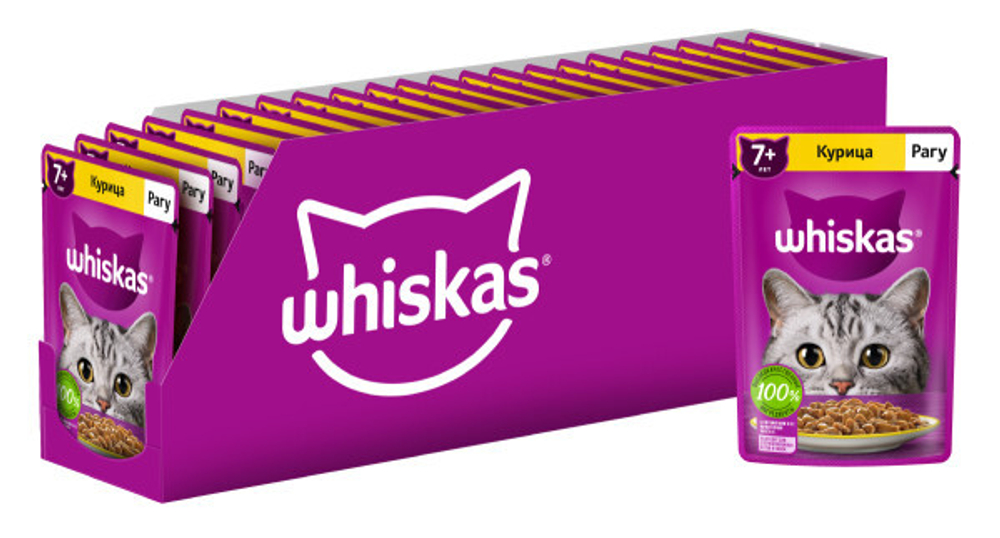 Рагу курица для кошек старше 7лет корм влажный Whiskas