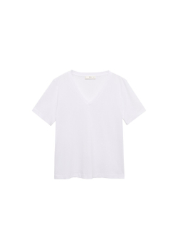 Хлопковая футболка с V-образной горловиной