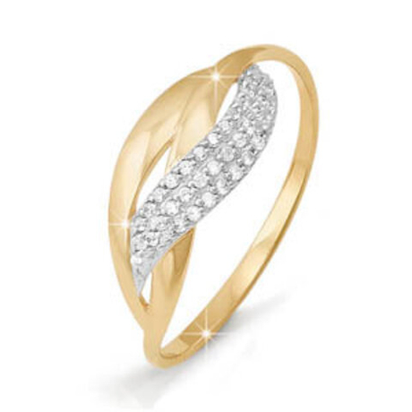 Кольцо из золота с фианитами