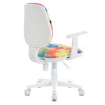 Кресло BRABIX "Fancy MG-201W", с подлокотниками, пластик белый, с рисунком "Abstract", 532406, MG-201W_532406