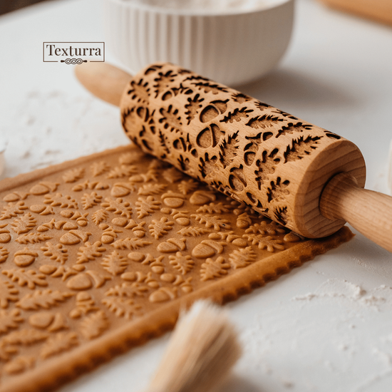 Малая скалка с узором Дубовые листочки