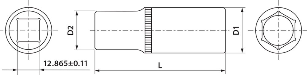 FS11217 Головка торцевая глубокая 1/2"DR, 17 мм