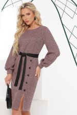 Платье розовое трикотажное теплое DStrend (Акция)