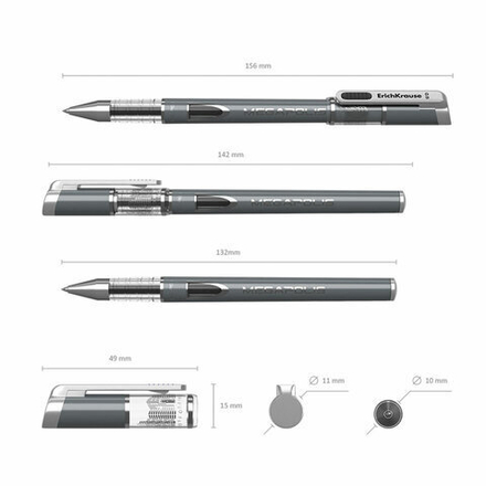 Ручка гелевая ERICH KRAUSE "Megapolis Gel", ЧЕРНАЯ, корпус с печатью, узел 0,5 мм, линия письма 0,4 мм, 93
