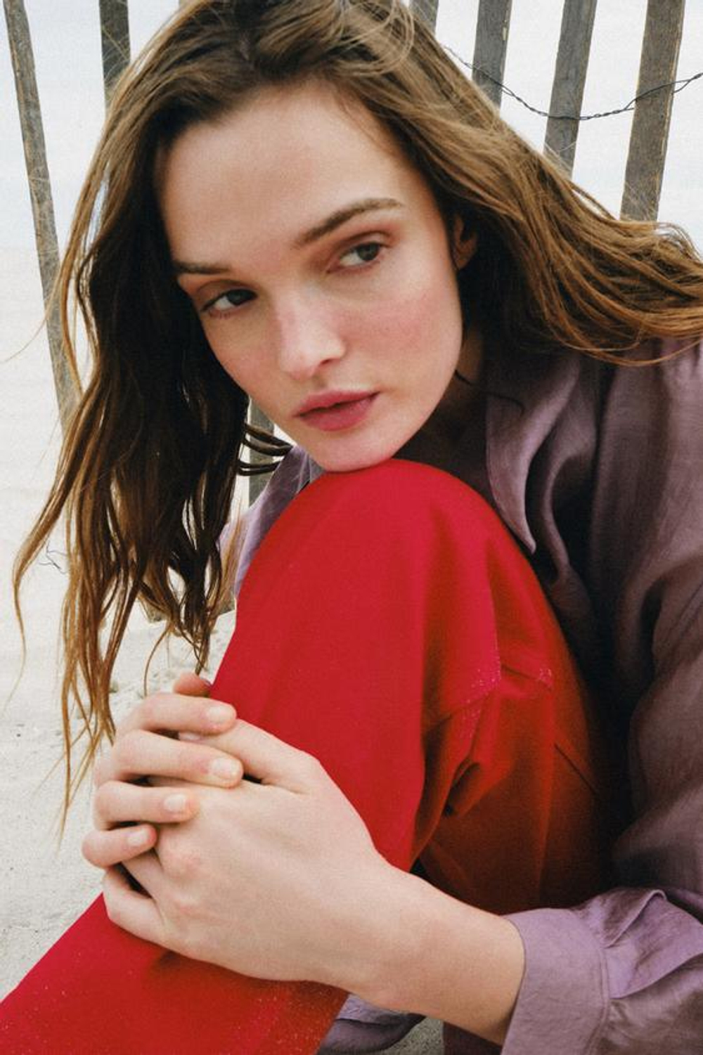 ZARA РУБАШКА С ШАРФОМ ZW COLLECTION, СИРЕНЕВЫЙ