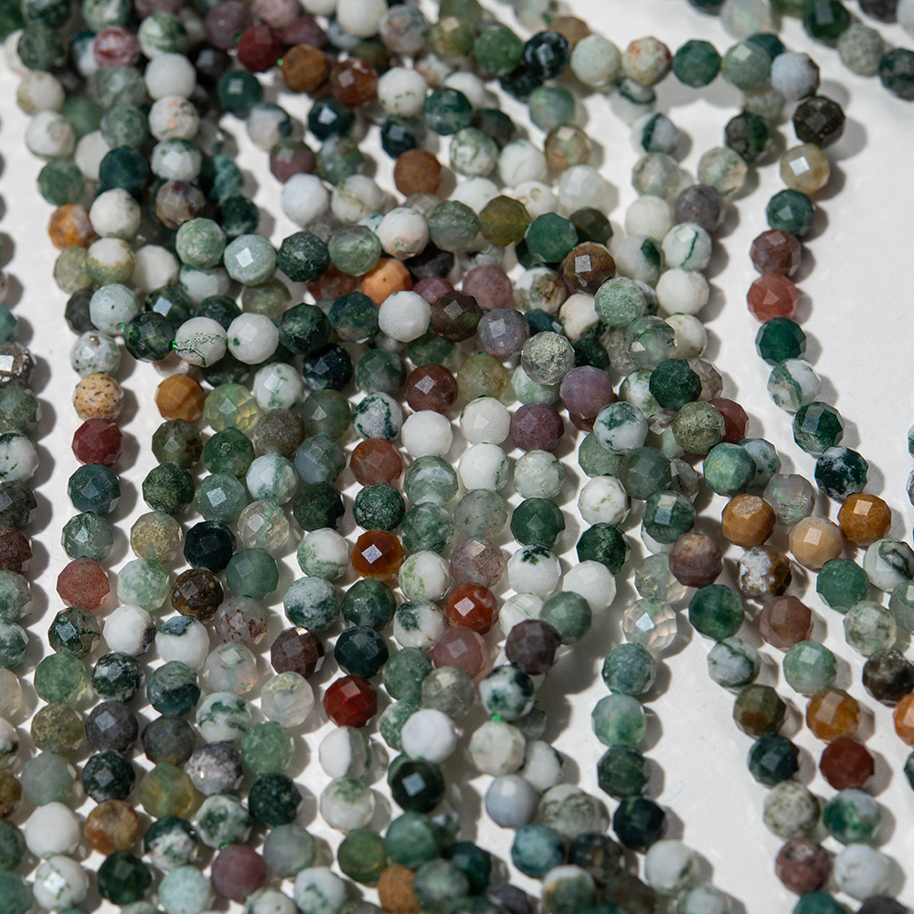 Моховой агат натуральный, 4,1мм, шар, микроогранка