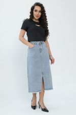 Юбка Самара (серо-голубая) Ю13576-4М LT Collection