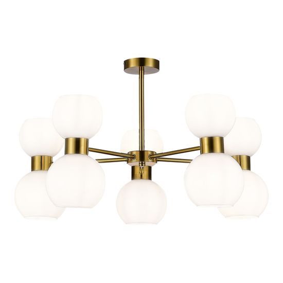 SLE1138-302-10 Светильник потолочный Латунь/Белый E27 10*60W THONET