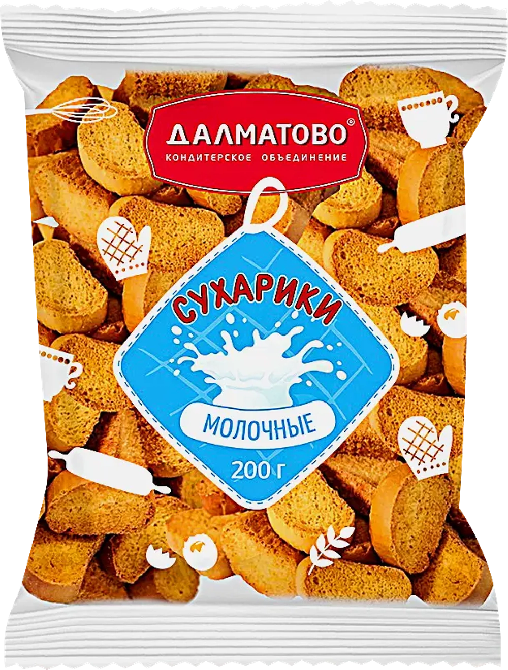Сухарики Далматово молочные 200г