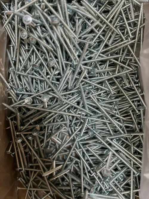 Саморезы с прессшайбой, острые, оцинкованные, с частой резьбой (по дереву и металлу) 4.2х75 мм (1 кг)