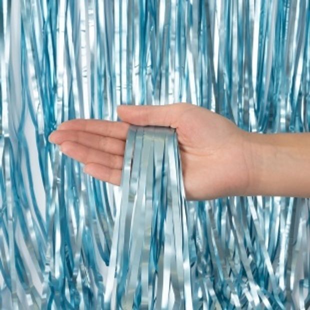 Занавес Дождик Голубой, Матовый металл, 100*200 см