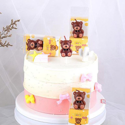 Свеча для торта «Мишка» (белый, 7 см)