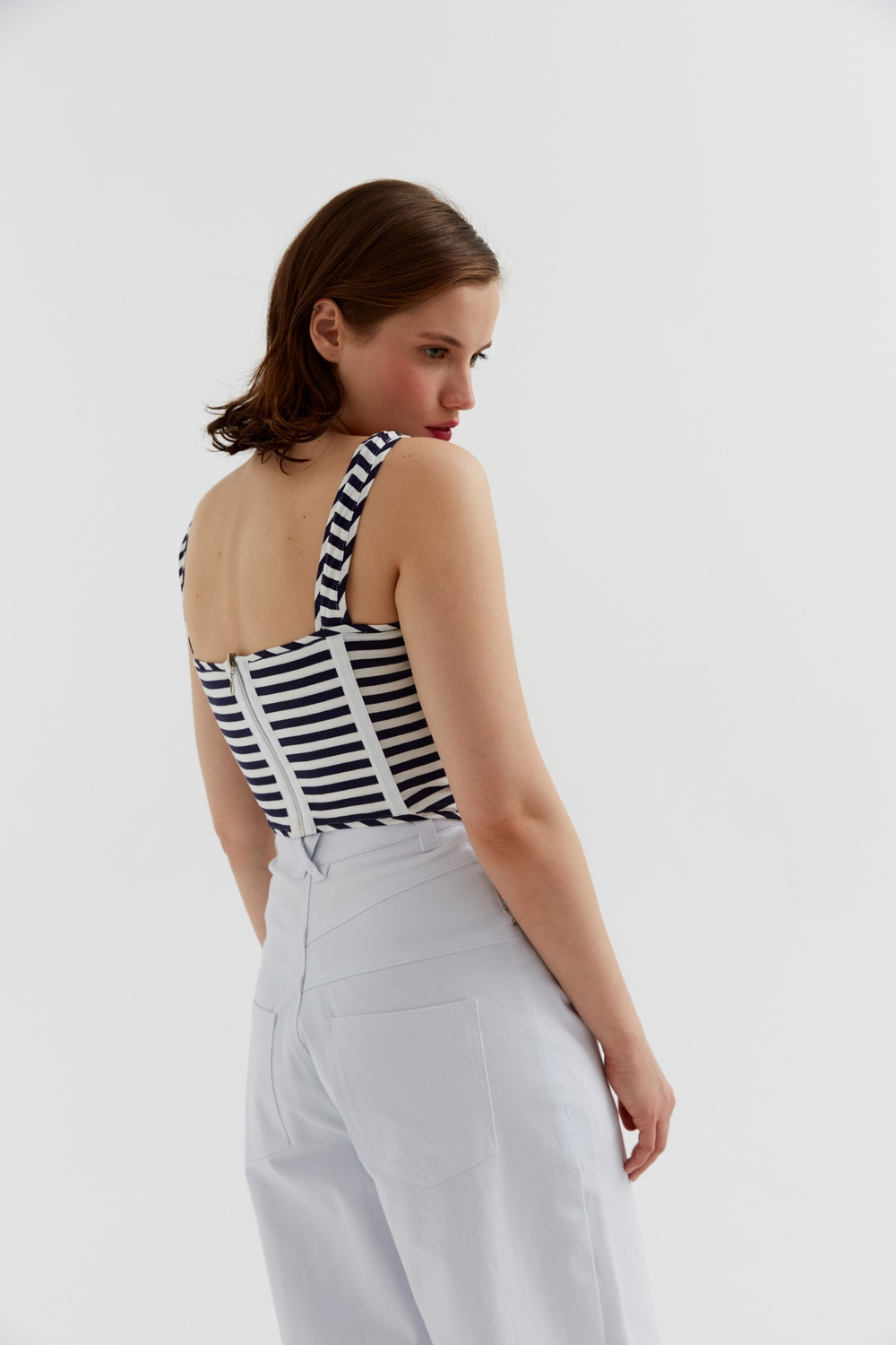 Топ корсетный в морском стиле