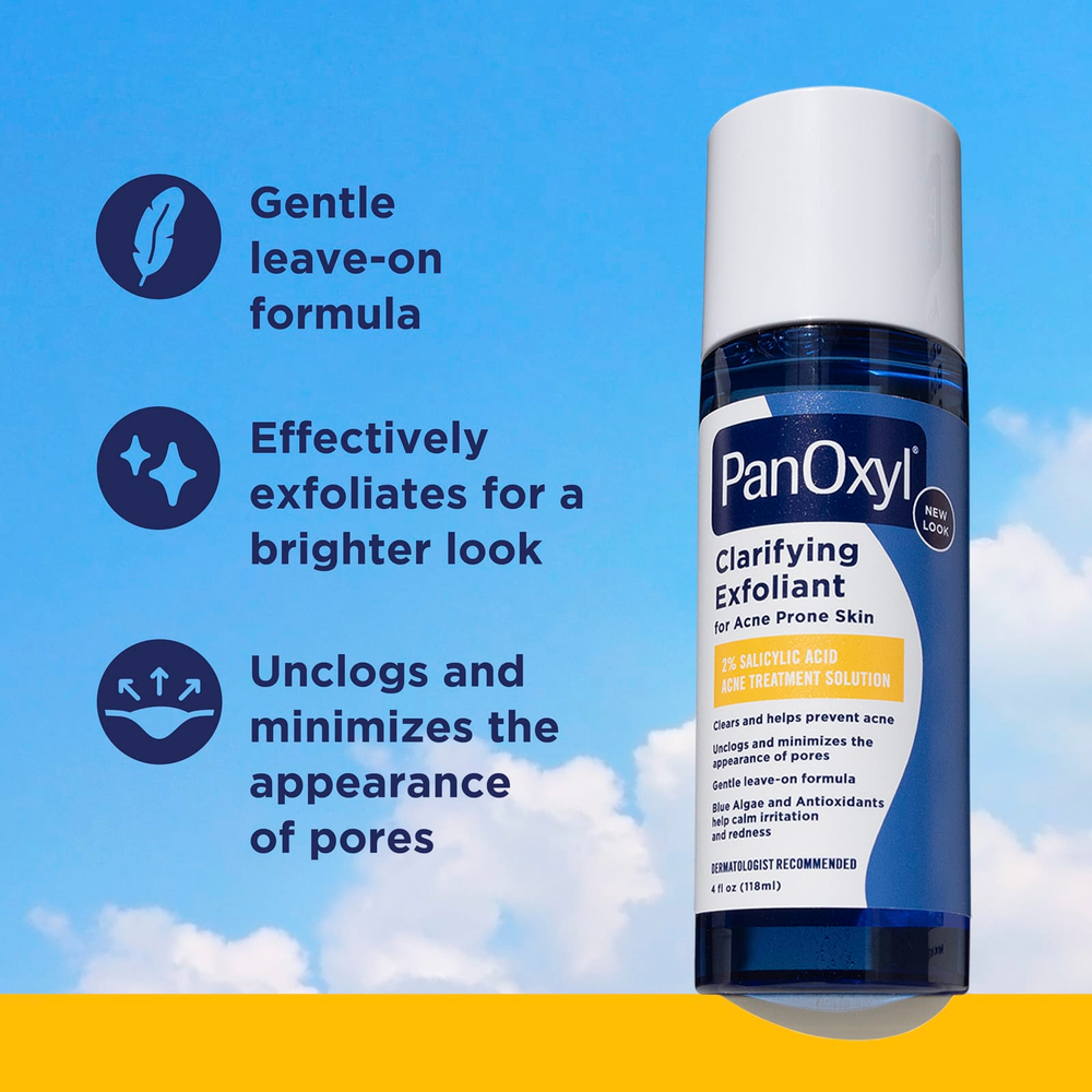 PanOxyl, очищающий эксфолиант, 2% салициловая кислота, для кожи, склонной к акне, 118 мл (4 жидк. унции)