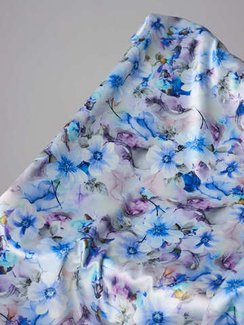 Атлас-стрейч бельевой арт. 1007, Китай, принт цветы