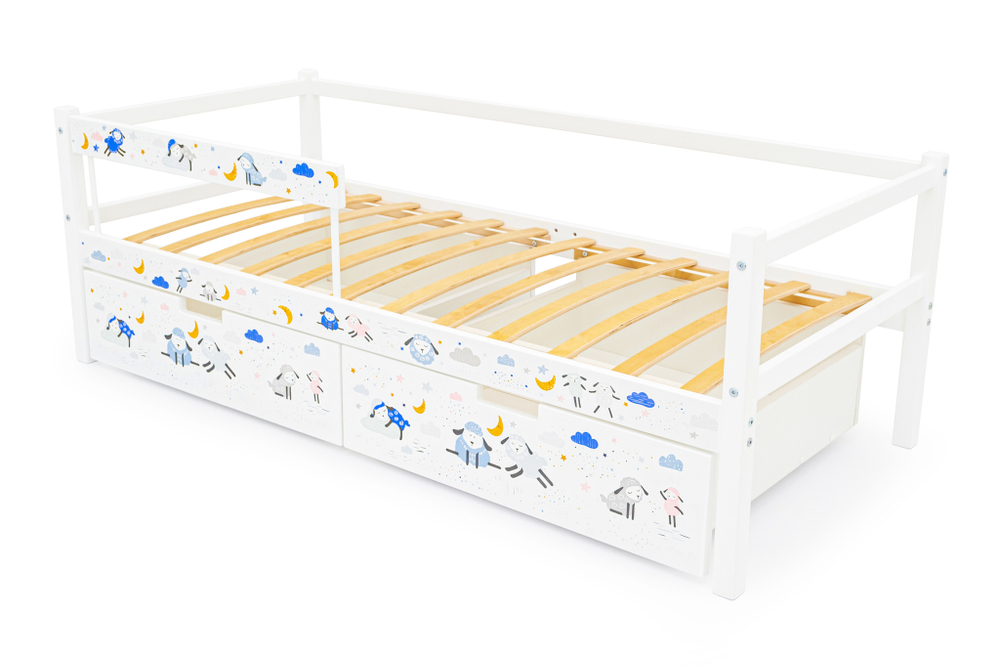 Детская кровать тахта Бельмарко Svogen белый барашки