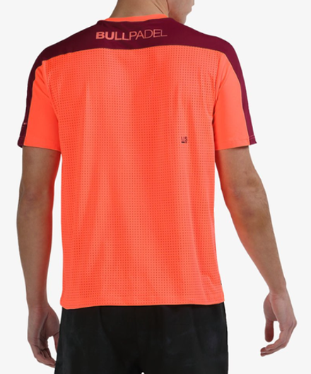 Теннисная футболка Bullpadel Mitad - coral fluor