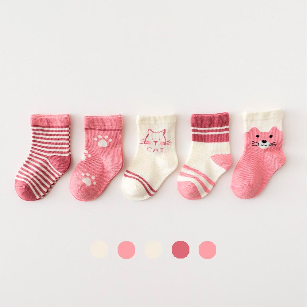 Детские носки "Pink Kitty" 0-1 год, 5 шт