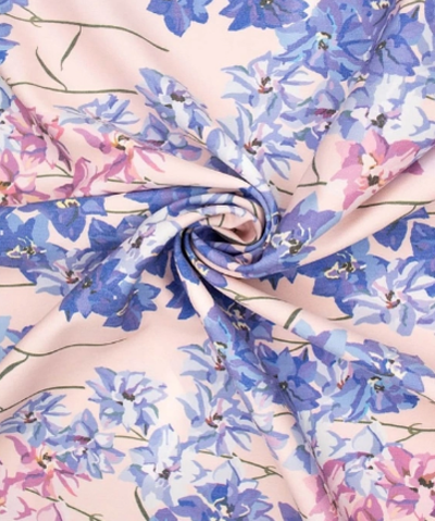 Ткань костюмная принт 190 гр/м2, 22% вискоза, 73% п/э, 5% эл, ш. 140 см, сиреневый