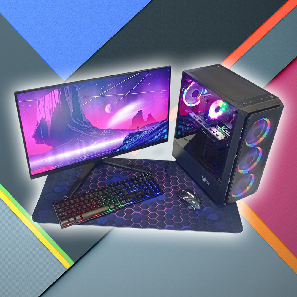 Игровой компьютер с монитором 27 дюйма, i7-12700, ОЗУ-32GB, AMD Radeon RX580 8GB, SSD 1024GB, Windows 11