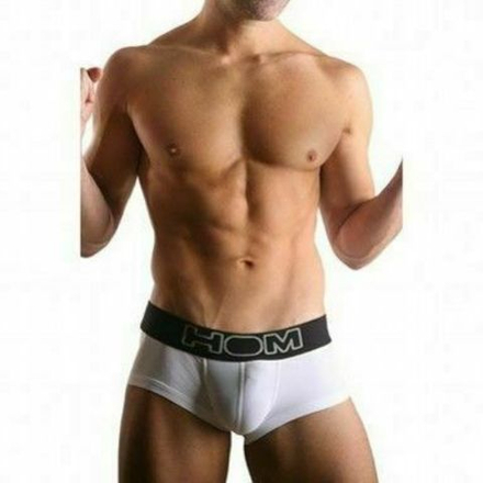 Мужские трусы хипсы белые с черной резинкой HOM Night Therapy Trunk White