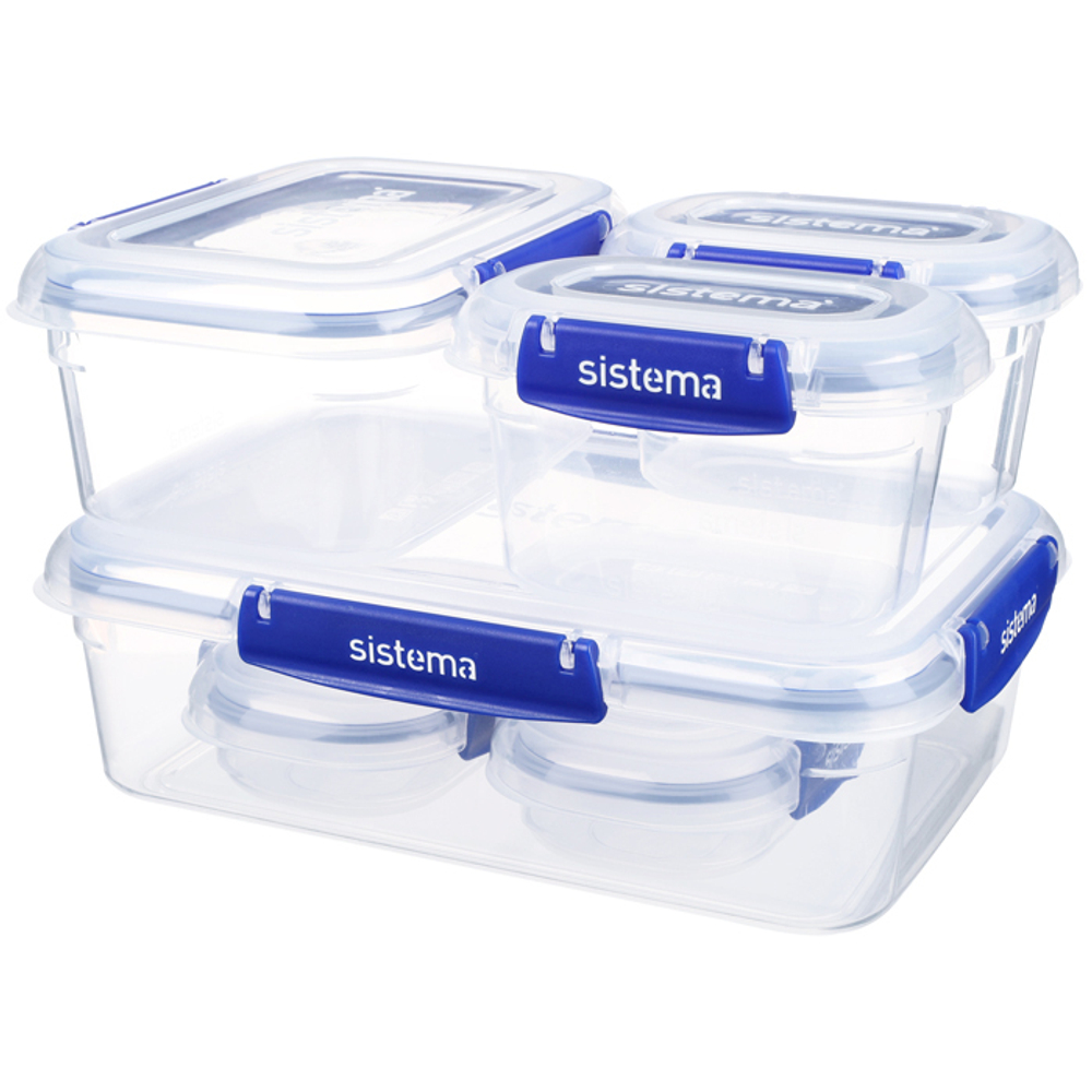 Набор контейнеров 6шт Sistema Klip It+ синий